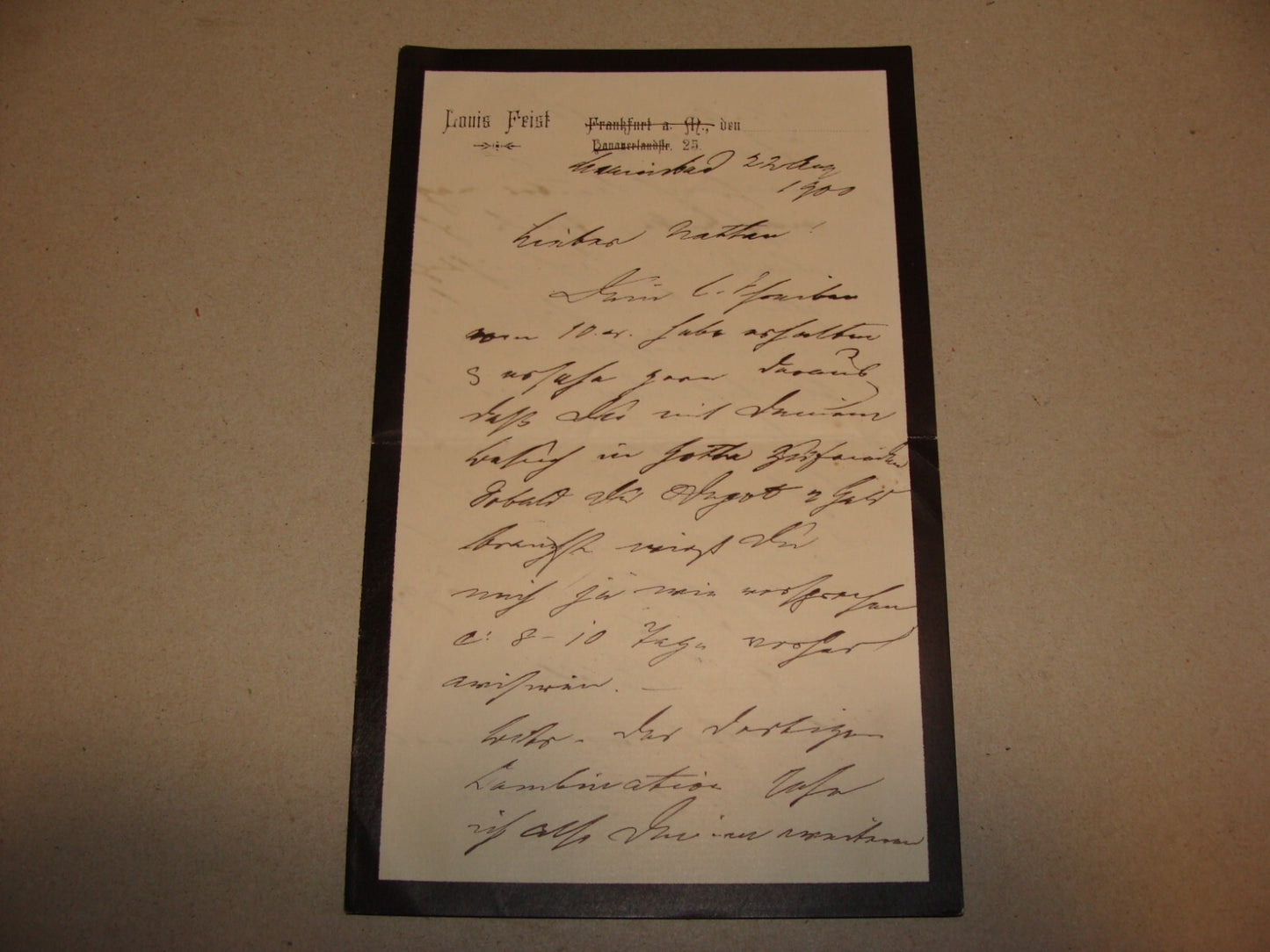 Germany Letter Jewish Judaica Antique 1900s German LOUIS FEIST