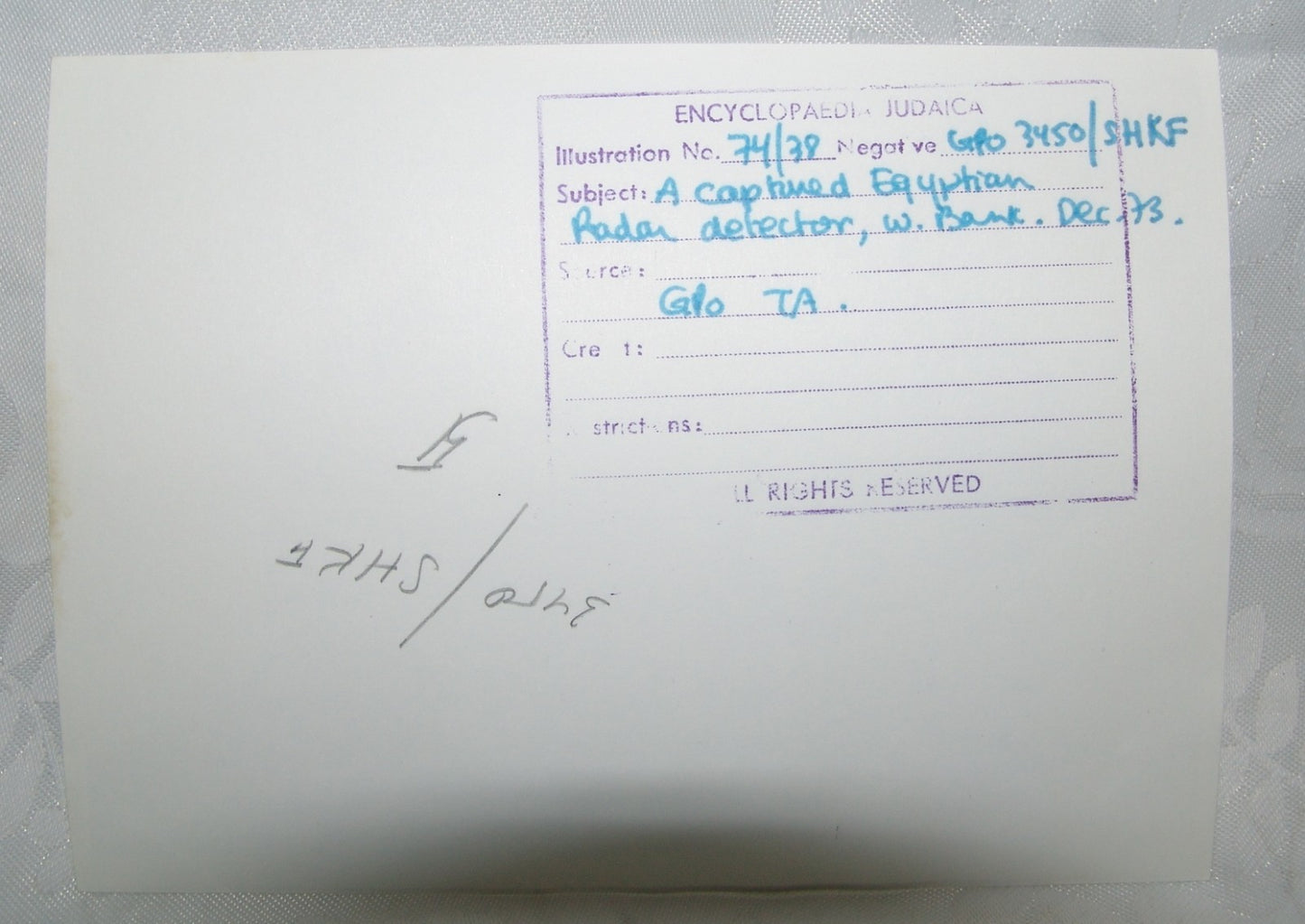 Israel Army Ad Yom Kippur War 1973 Press Photo IDF Military Egyptian Radar Egypt