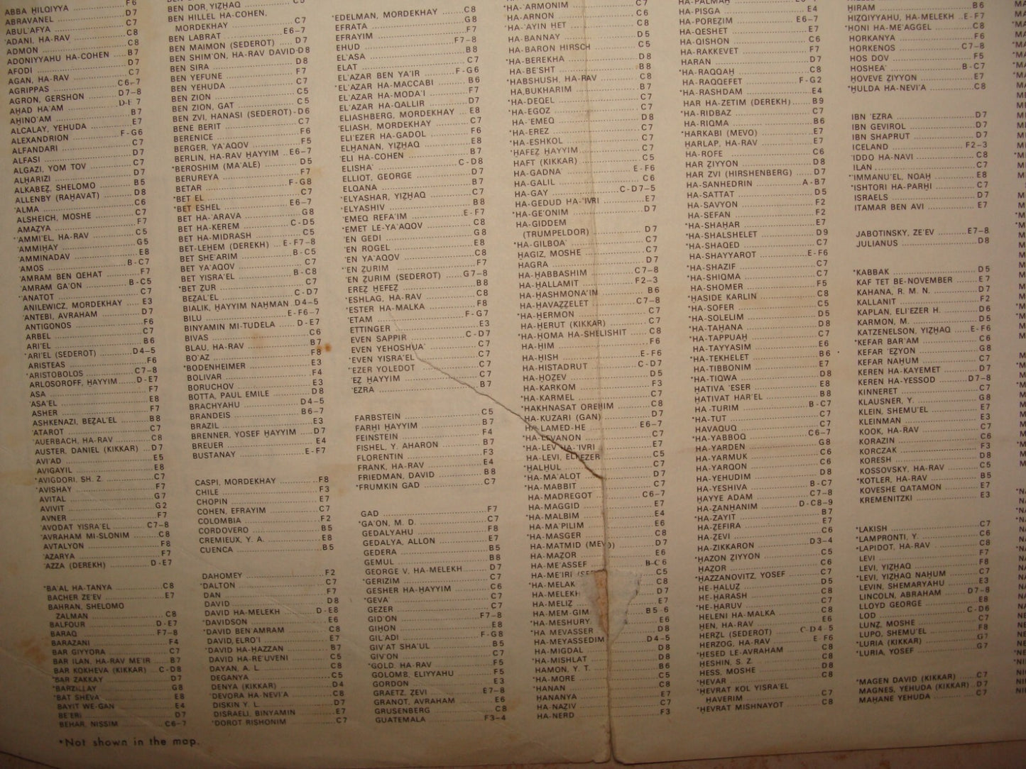 Jewish Israel Israeli JERUSALEM 1968 Post Six Day War Map LARGE 66x76 cm
