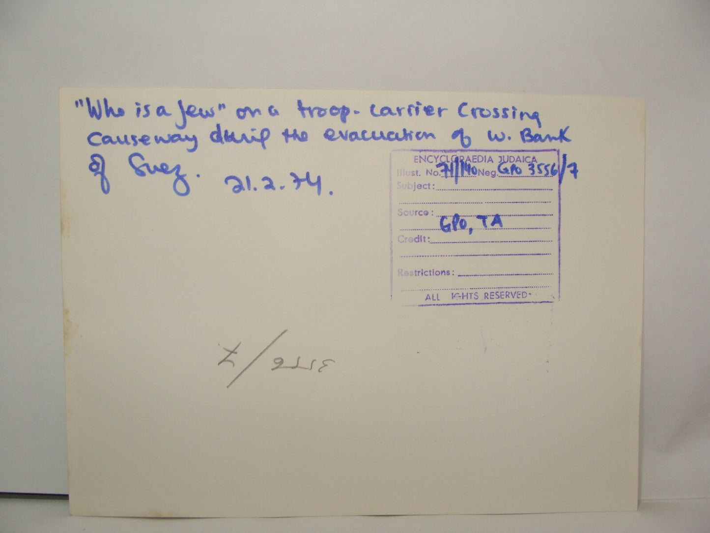 Israel Army Press Photo Israeli Military IDF 1974 Egypt Suez Canal WHO IS A JEW?