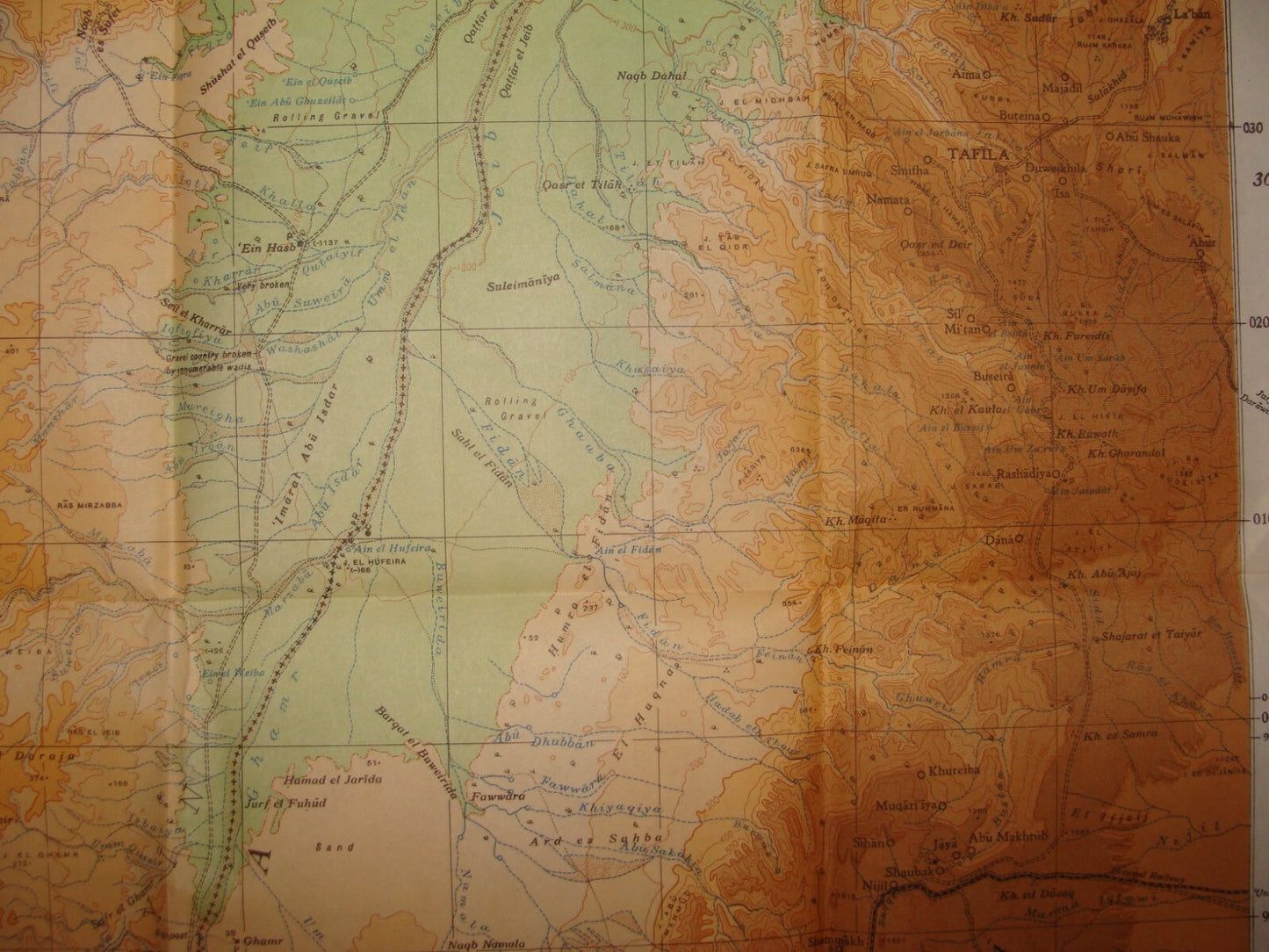 1946 Palestine Israel South NEGEV Map Egypt Sinai Trans Jordan