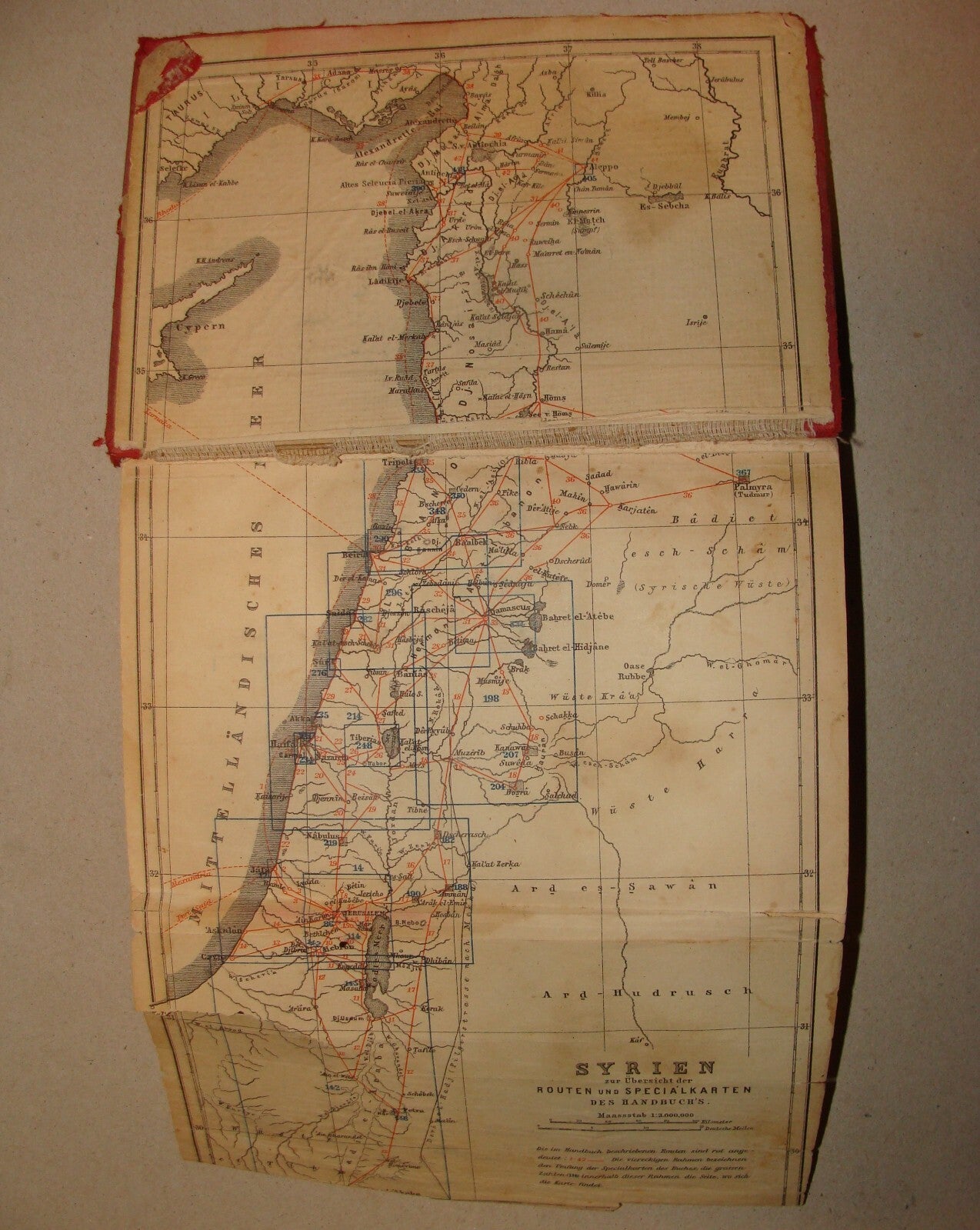 1891 PALESTINE AND SYRIA Baedeker Travel Book Map Guide *Condition