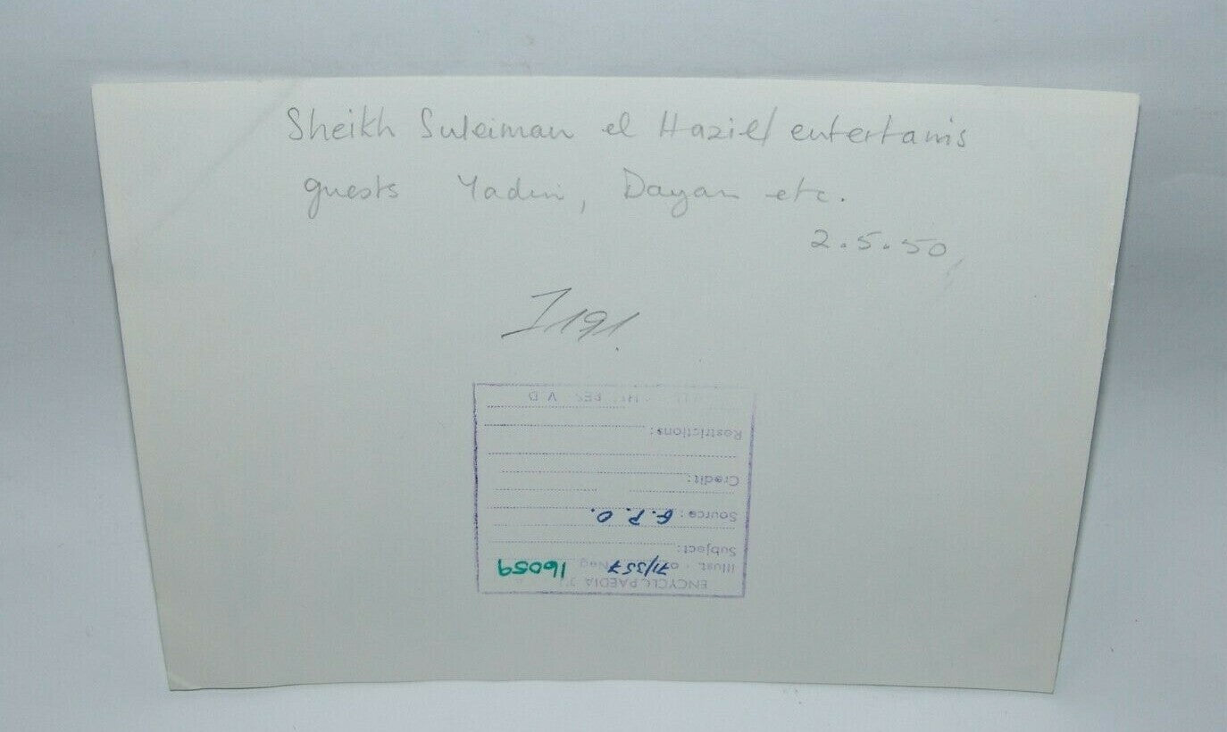 Photo Jewish Ad israel israeli bedouin sheikh suleiman Moshe Dayan Yigael Yadin