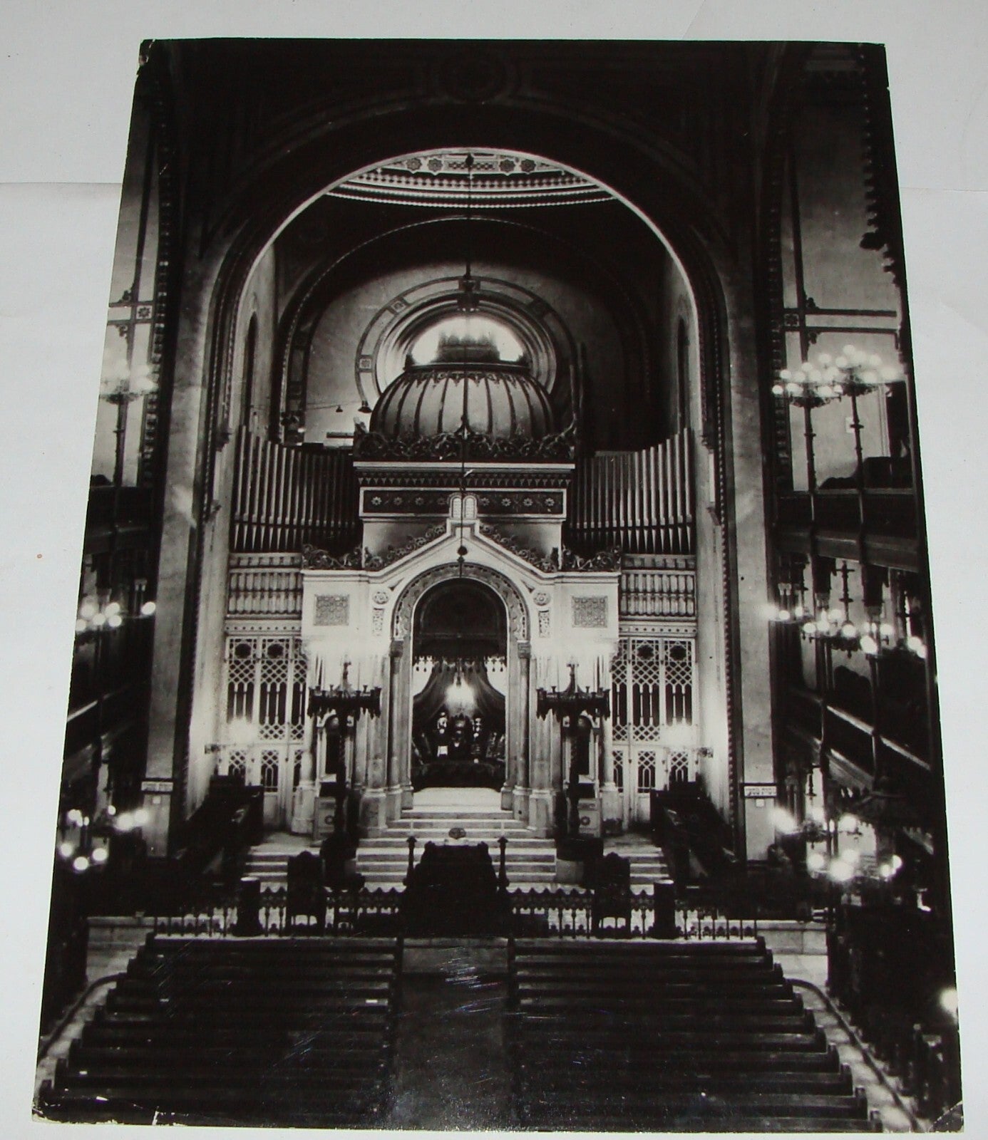 Photo Jewish Judaica Hungary Budapest Synagogue Interior 17x25 cm