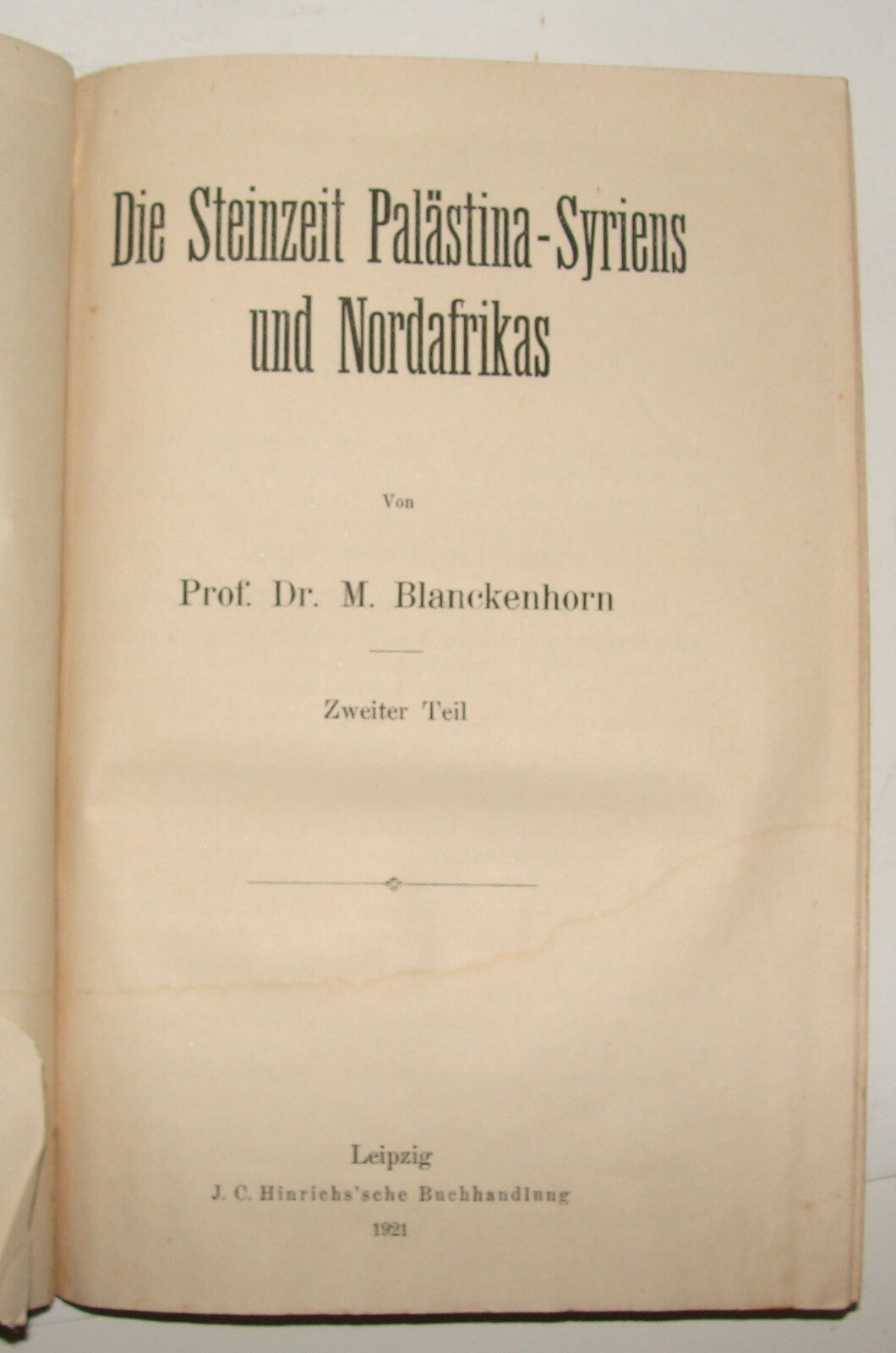 1921 Palestine Syria North Africa Blanckenhorn Geology History Book German Map
