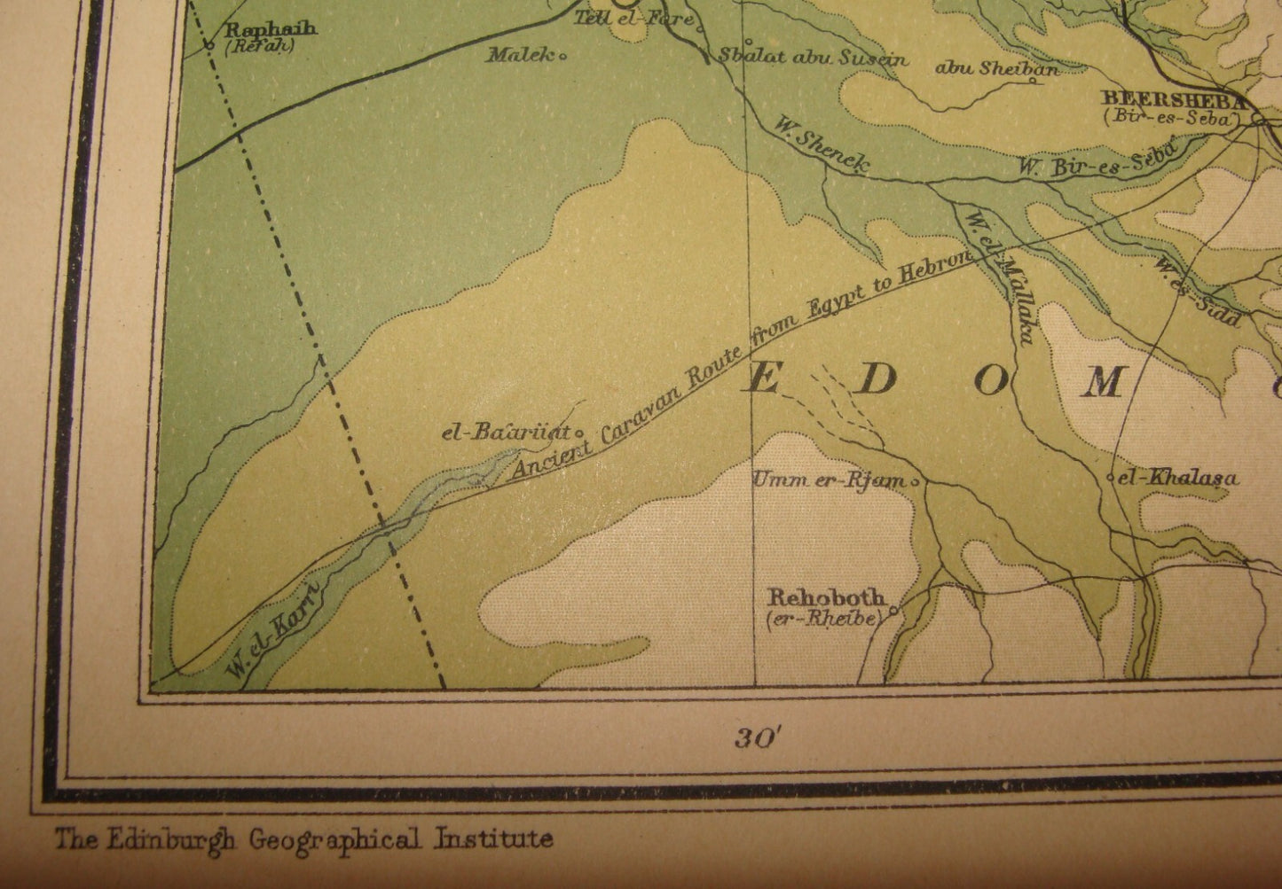 Ad Palestine RARE 1910s? Ancient And Modern Map J. G. Bartholomew George Adam