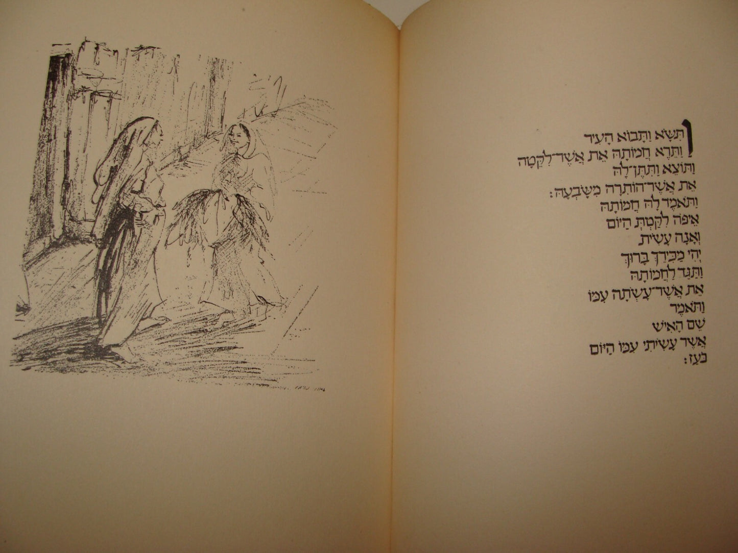 Book Jewish Judaica 1949 Israel Israeli Hebrew Ruth Scroll Art Drawings