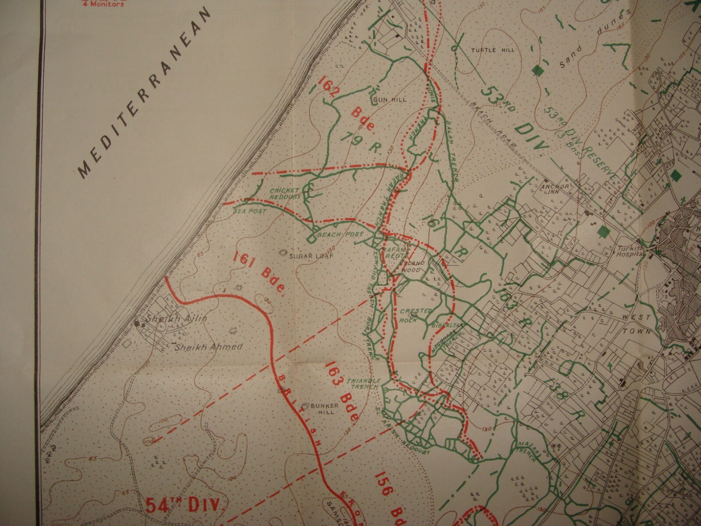 Palestine Israel Map Army Military WWI Turkish British Army Military GAZA