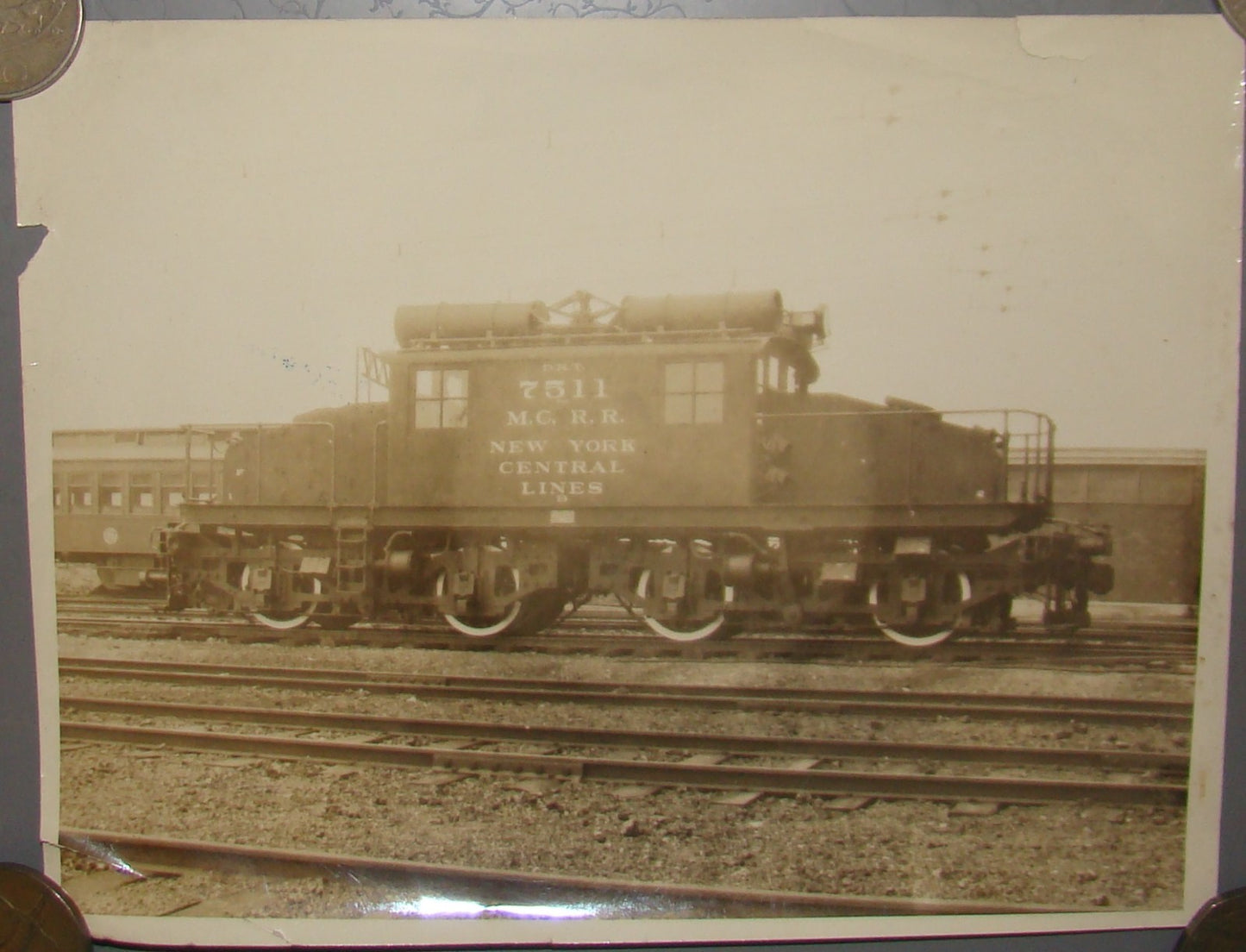 Antique Original Detroit River Tunnel Train Railroad New York Central Line Photo