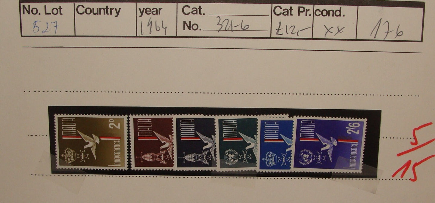 1964 MALTA Stamp Set MNH