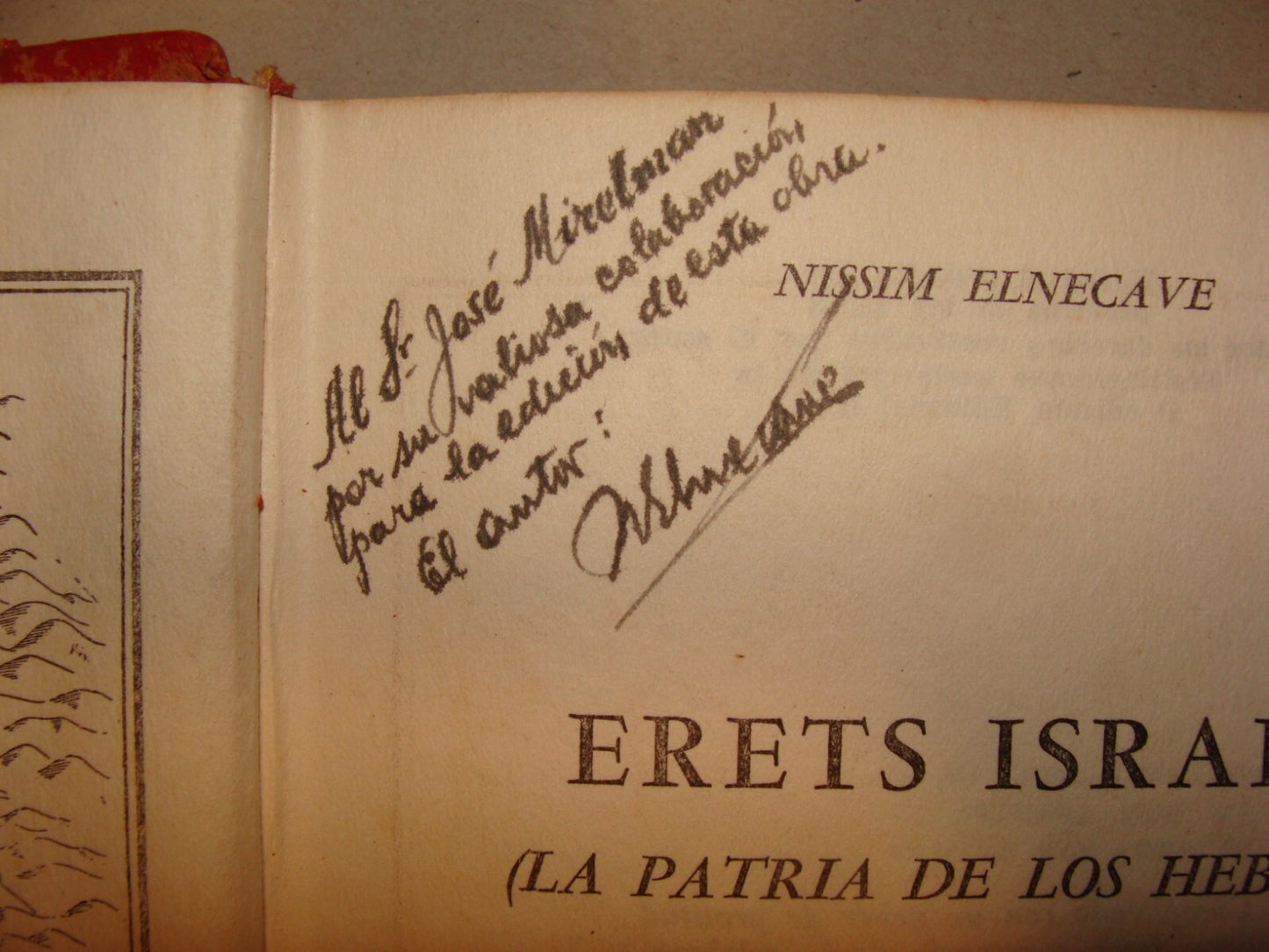 Jewish Judaica 1946 Book Spanish Palestine Israel Elencave Signed Map Photo