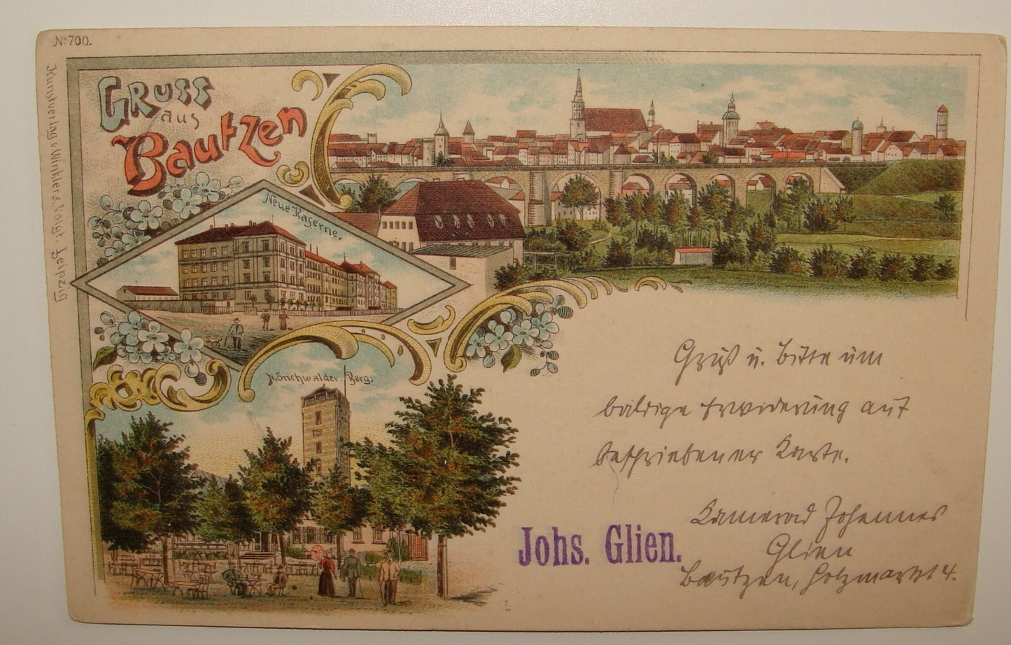 Germany Antique 1897 Gruss aus Bautzen Postcard Letter
