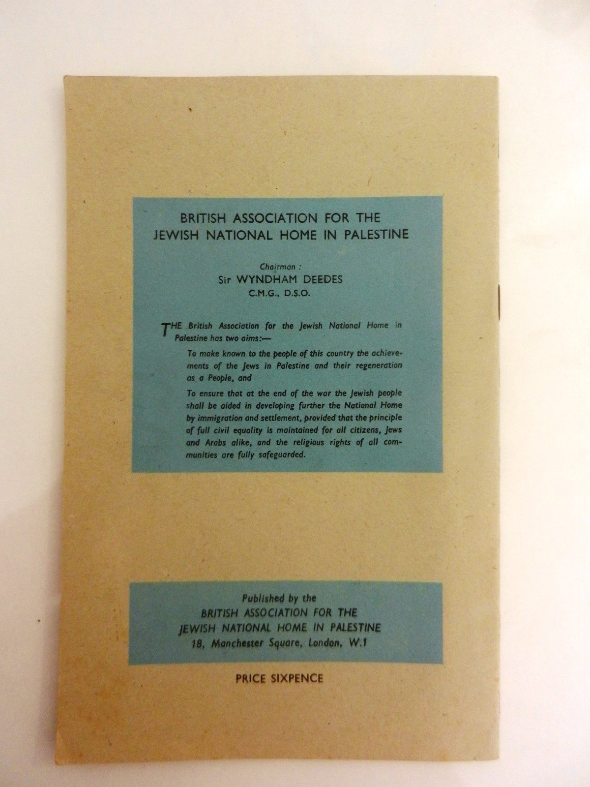 Book Jewish Judaica Palestine yesterday and to-morrow by James parkes 1945