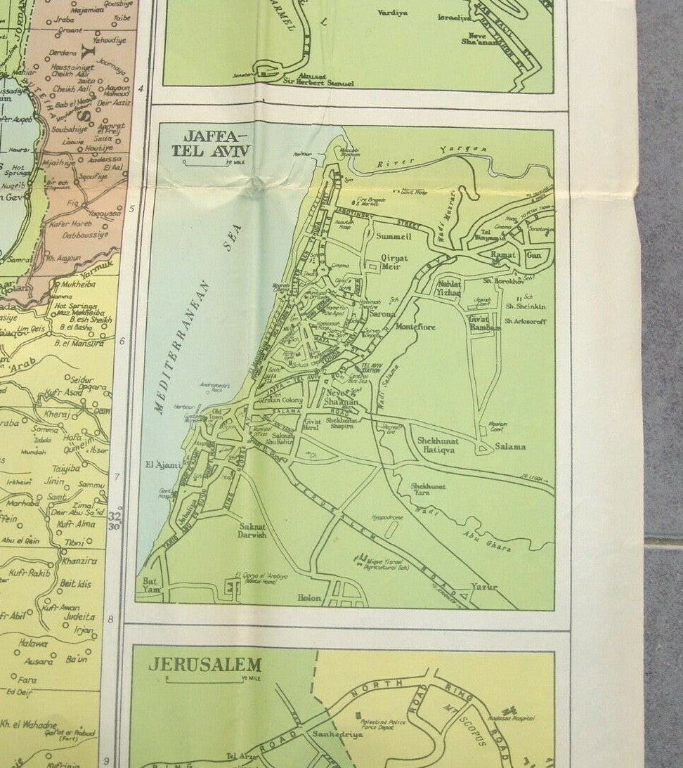 Judaica Jewish chronicle colorful booklet map of Israel Jerusalem Middle east