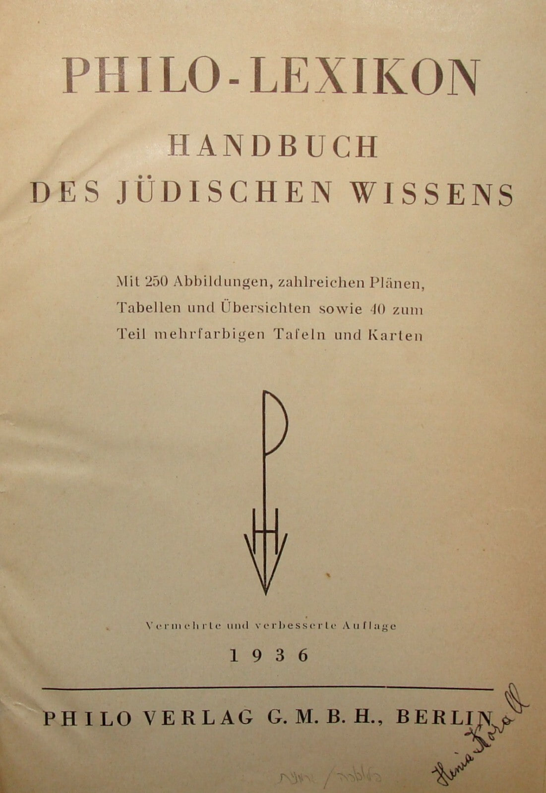 Germany Book Jewish Judaica 1936 German Jews History Philo Lexicon