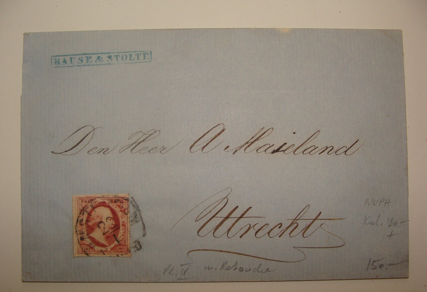 1850s? 1860s? NETHERLANDS 10c Stamp Cover