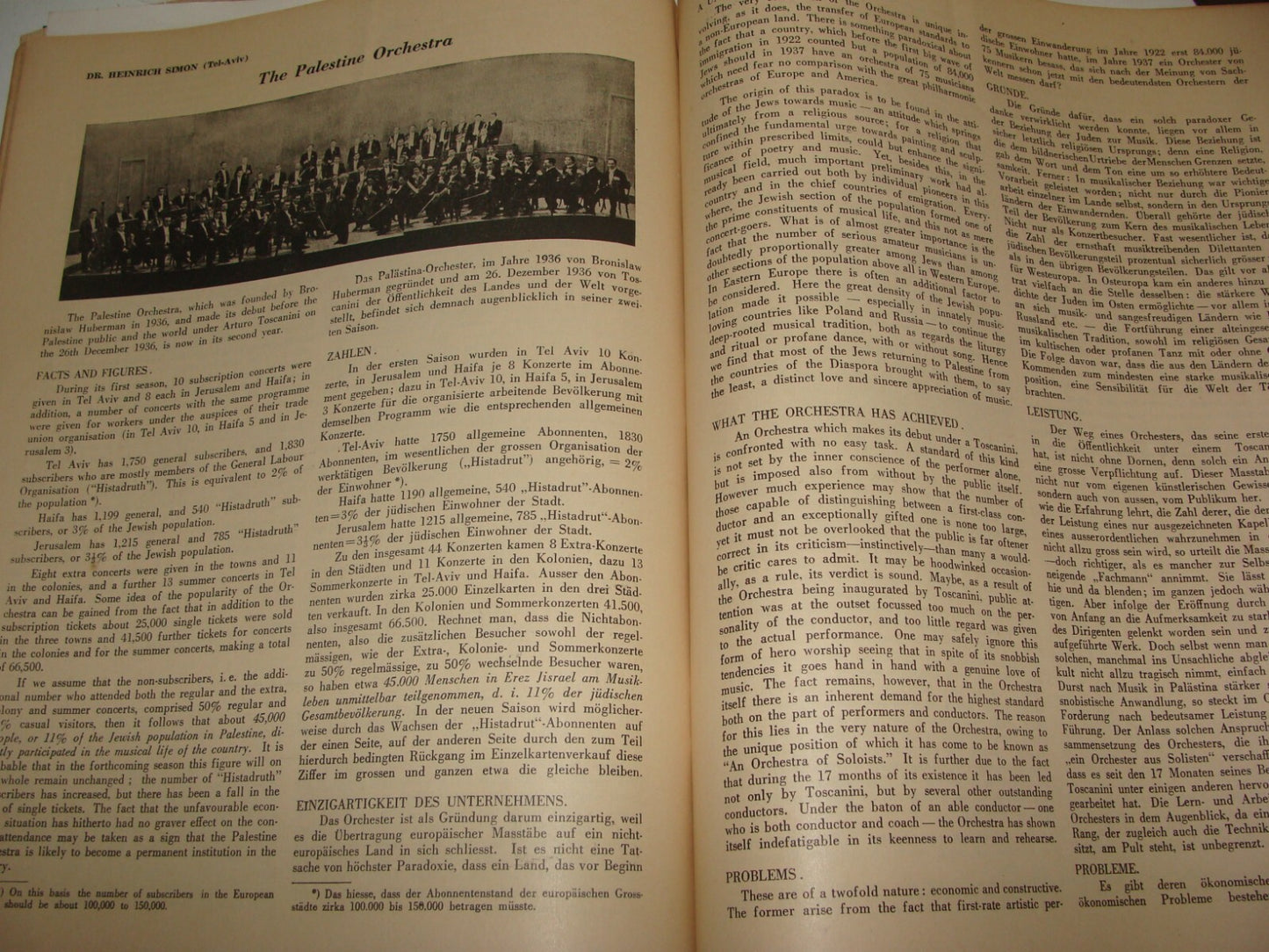 Book Jewish Judaica Music Hebrew English Songs 1938 Palestine Israel Jerusalem