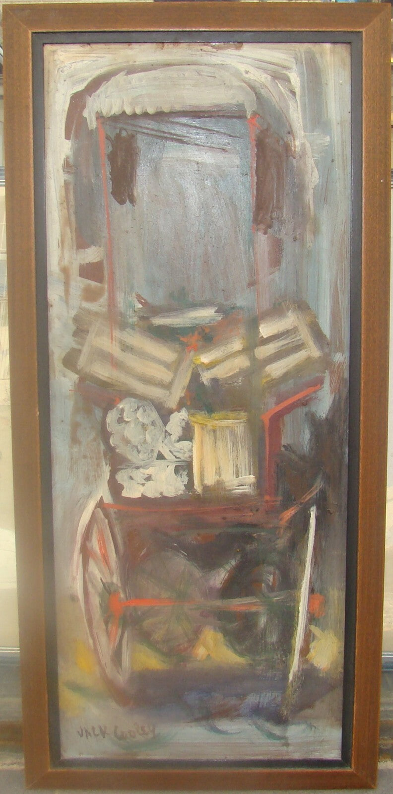 Original Painting Artist Jack Cooley New Orleans Signed American Art Oil on Wood