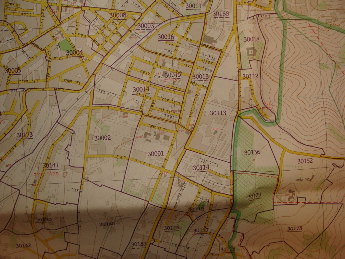Jewish 1967 Pre Six Day War Israel Israeli JERUSALEM Map Green Line LARGE SIZE