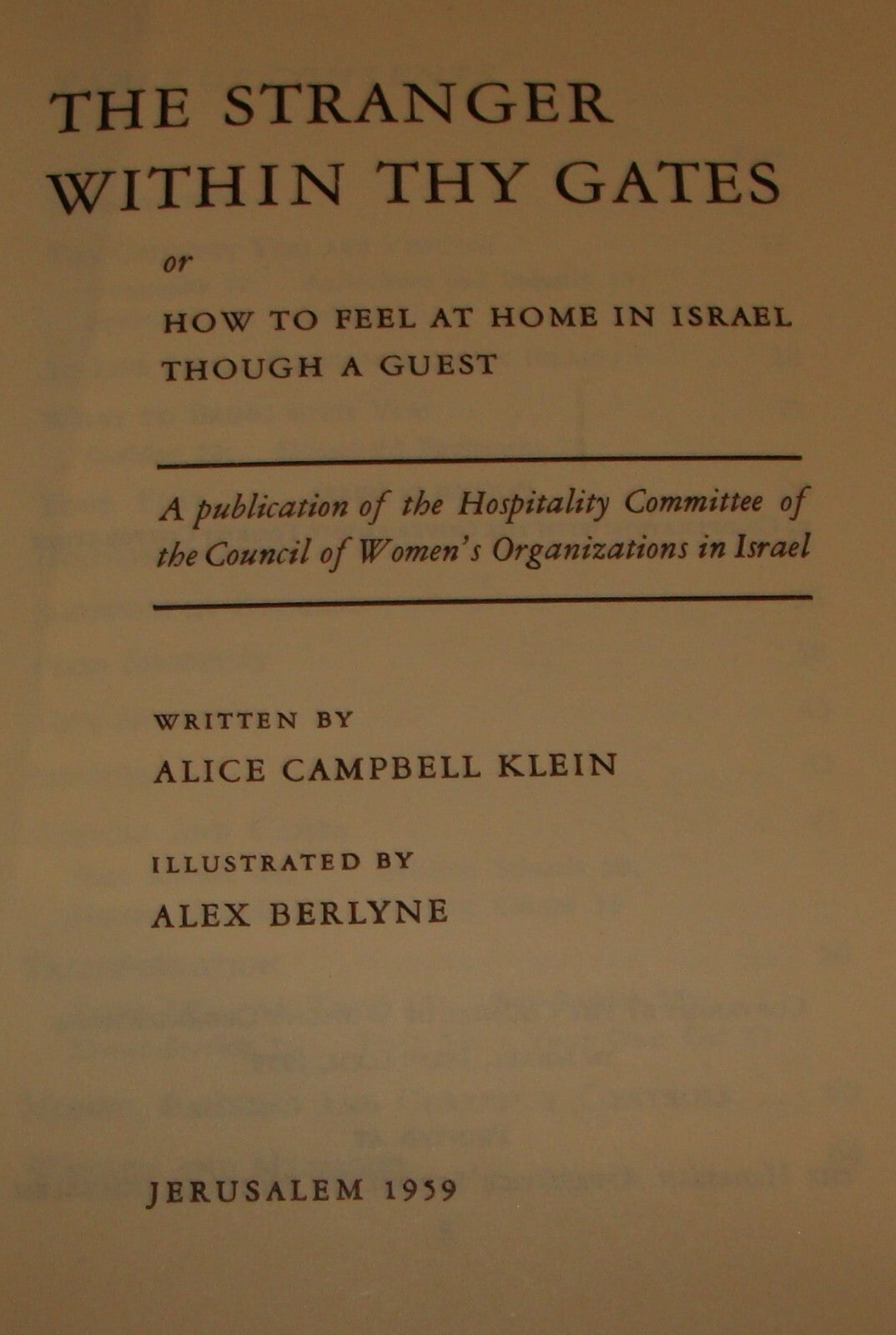Jewish Judaica 1959 The Stranger Within Thy Gates Israel Book Guide Map English