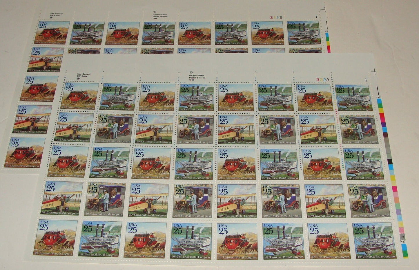 1988 United States Universal Postal Congress Stamp Sheet x2 MNH