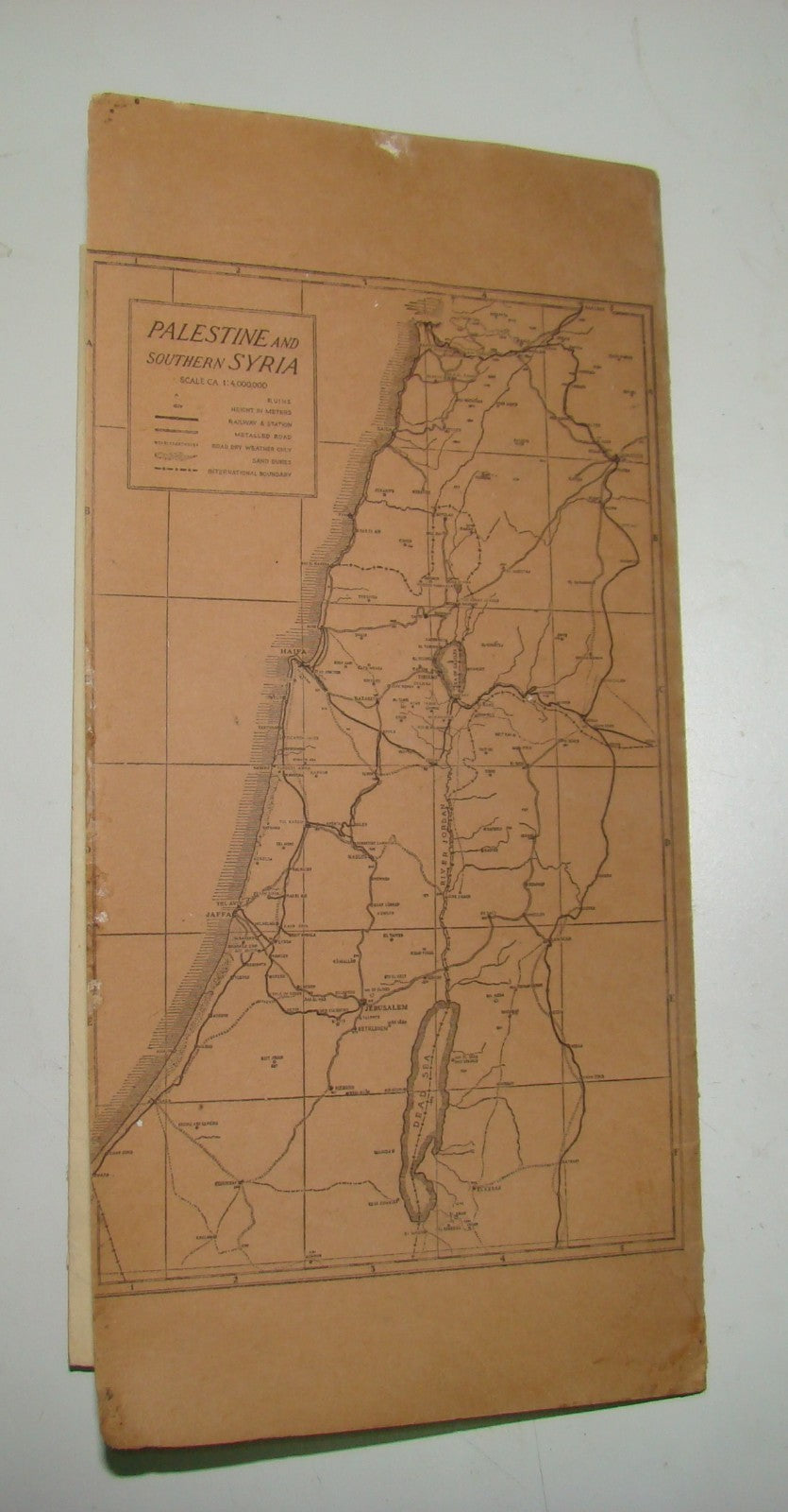 Map Palestine RARE Jewish Eretz Israel Jerusalem Guide Syrian Orphanage 1940's