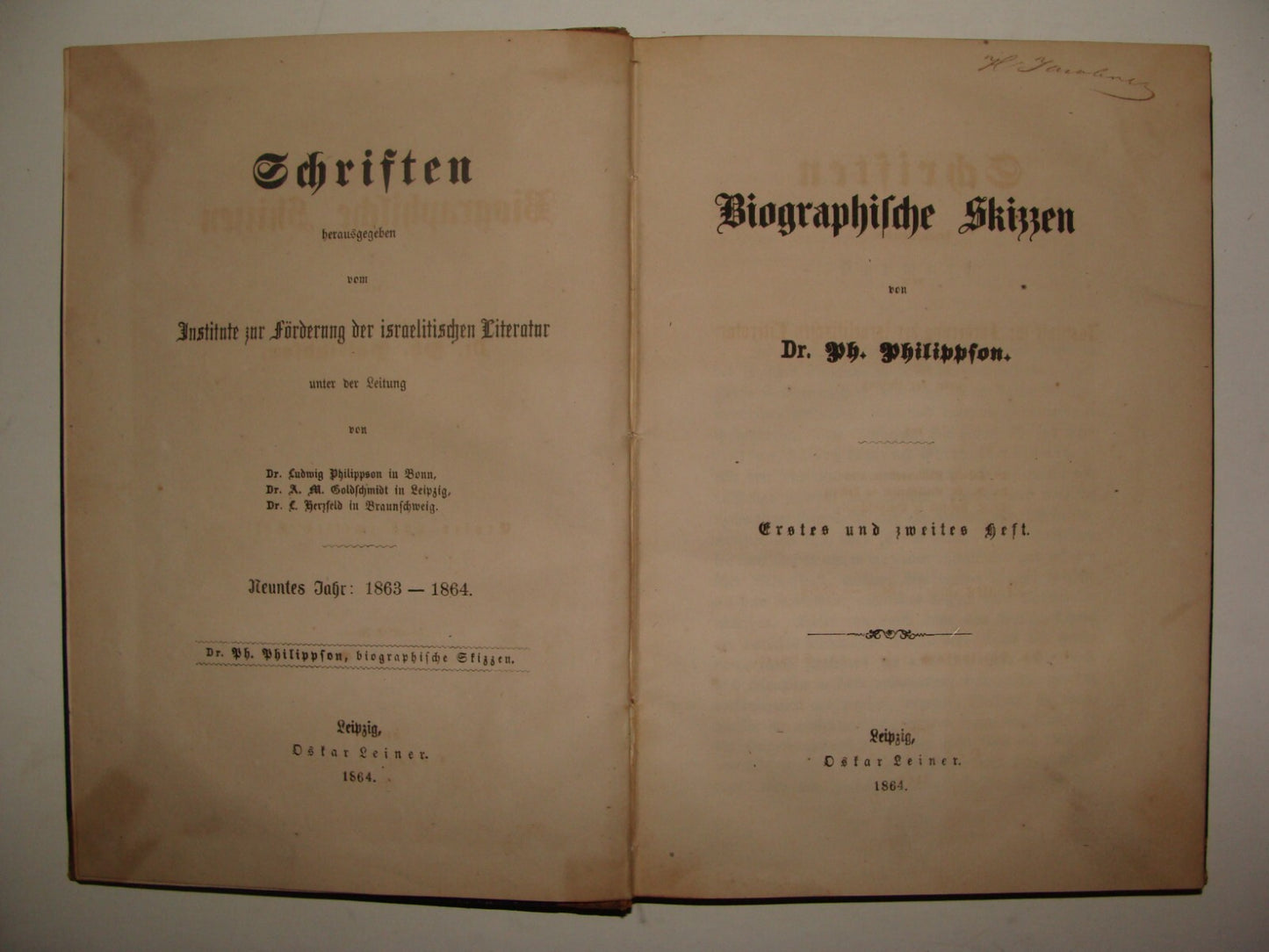 Germany Book Jewish Judaica Antique 1864 German History Biographic Literature