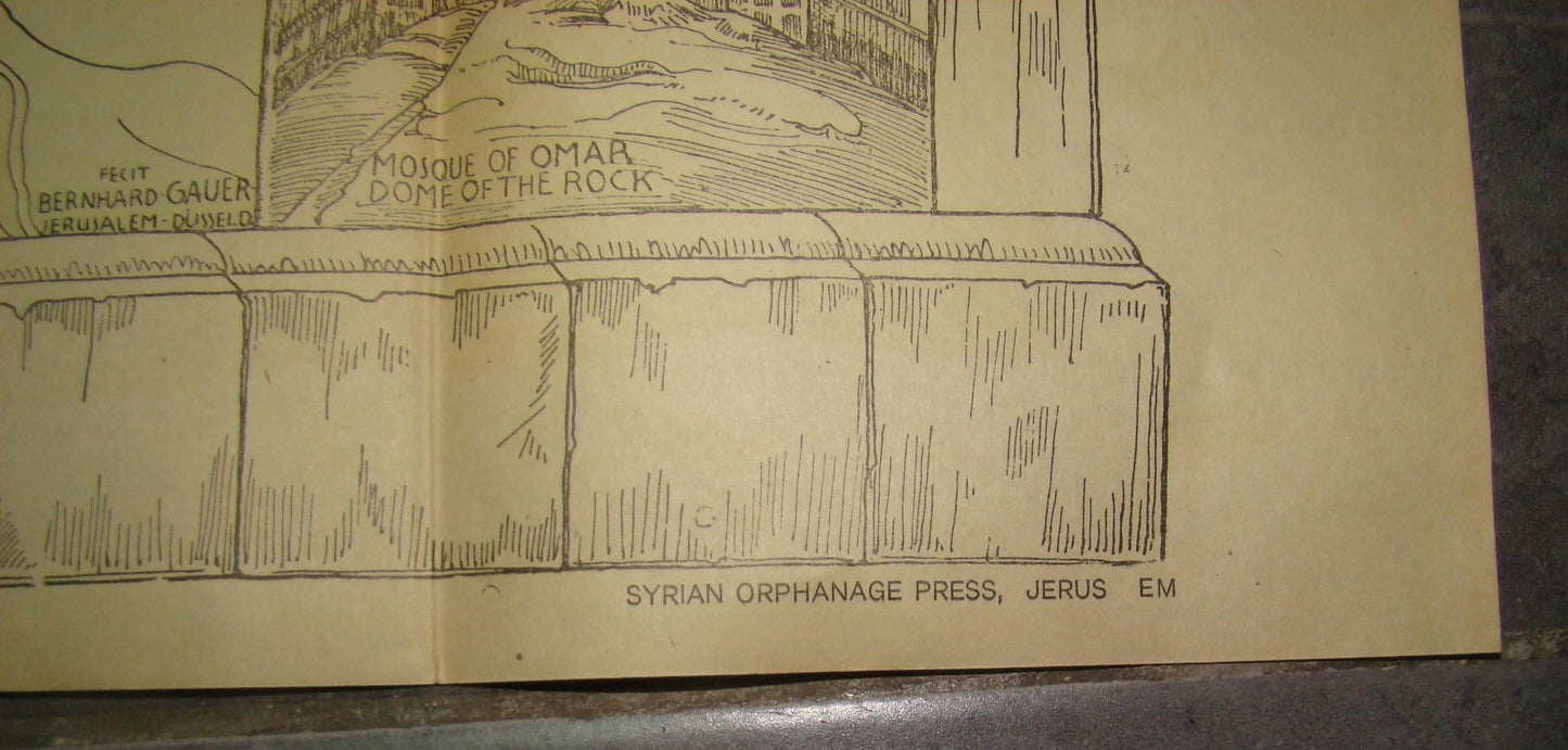 RARE Jewish Palestine Eretz Israel Jerusalem Guide Map Syrian Orphanage 1940's