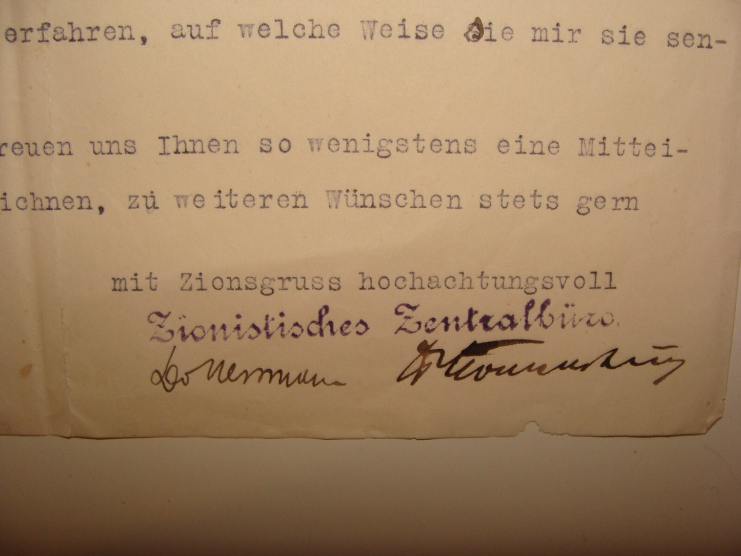 Germany Letter Jewish Judaica 1916 German Berlin Zionist Central Bureau Signed