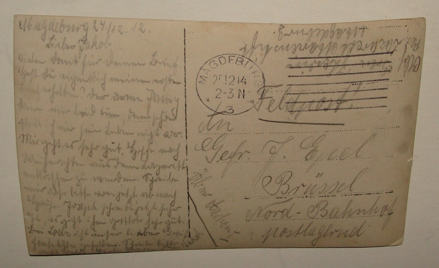 Germany Card Jewish ? 1914 WWI German Army Military ? Photo Postcard Magdeburg