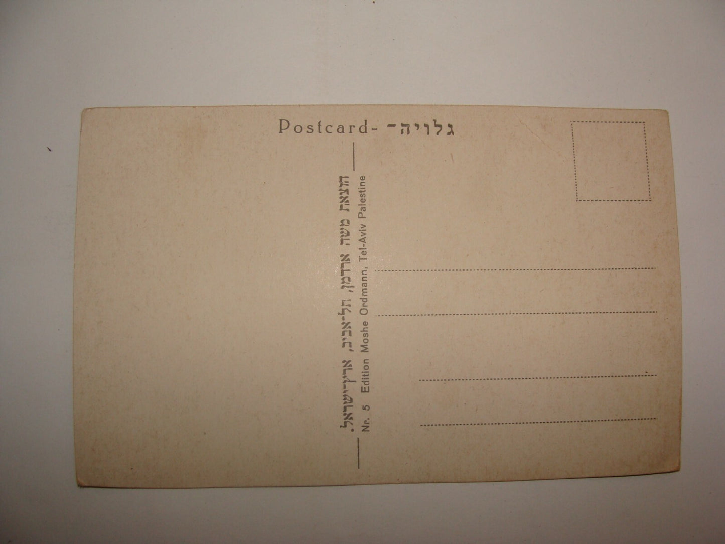 Photo Palestine Card Jewish Judaica Israel Tel Aviv Street Postcard Ordmann