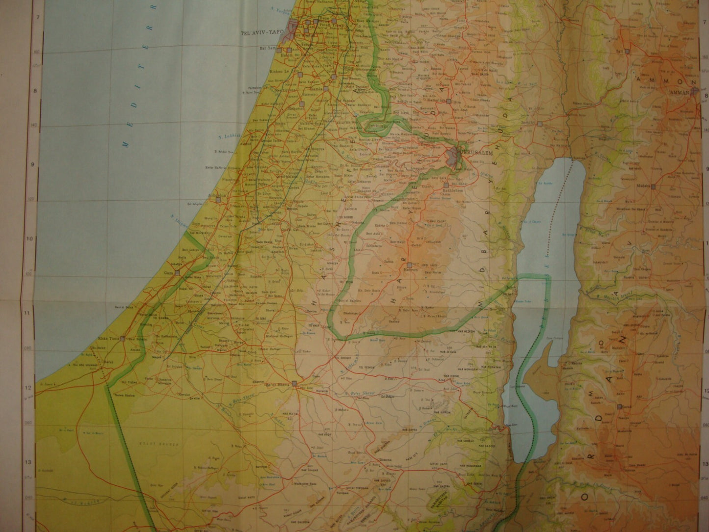 Jewish Judaica 1966 GEOGRAPHY OF ISRAEL Book + Map English Version