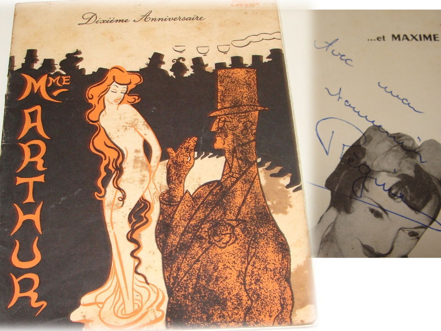 France Paris Madame Arthur Drag Cabaret Magazine 1956 Robert Lasquin Signed?