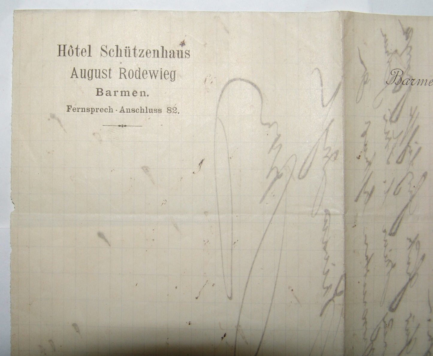 Germany Antique 1889 Hotel Schützenhaus Barmen Letter Logo Business Card