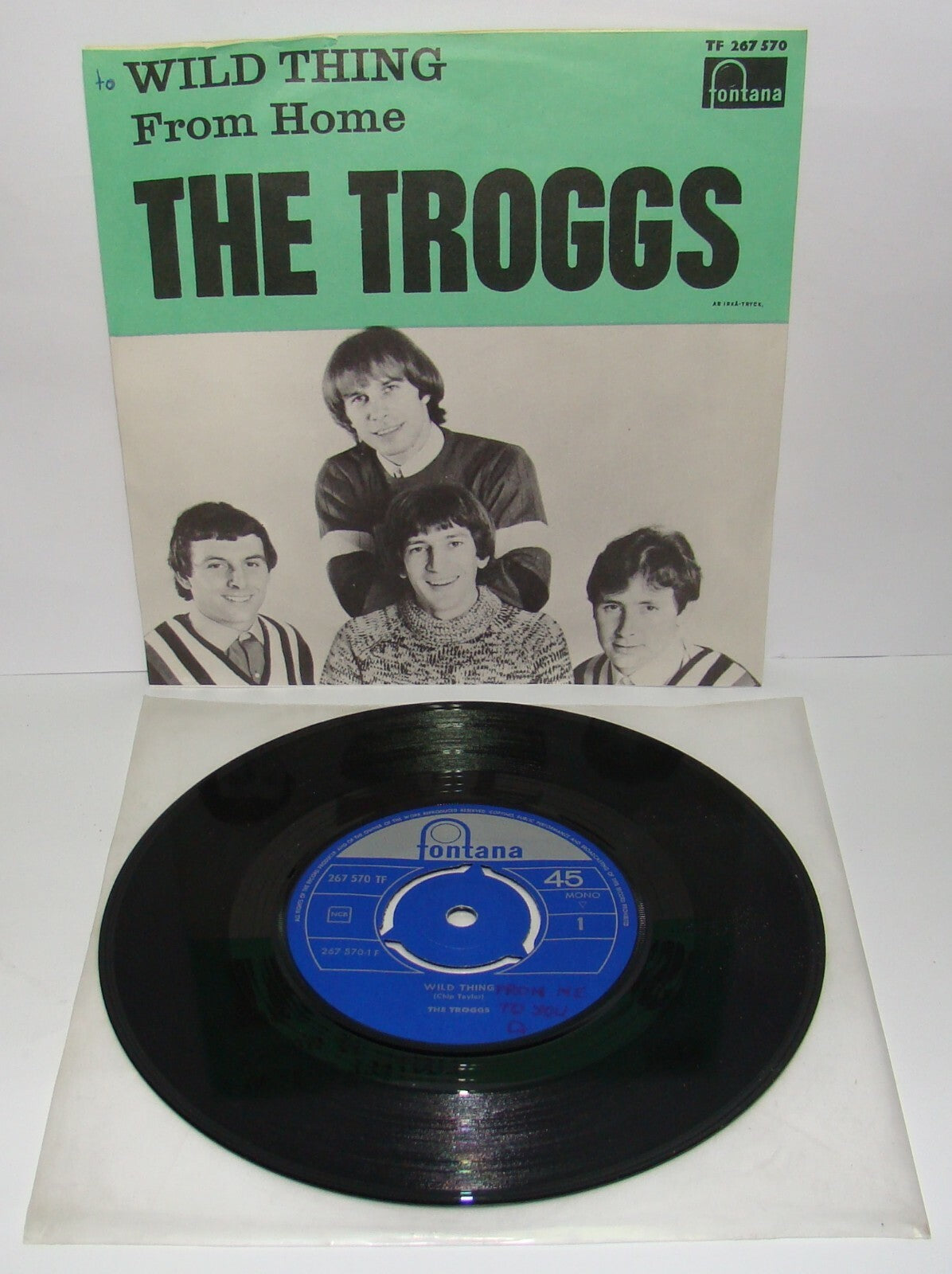 The Troggs Wild Thing From Hope 7' LP Sweden 1966 45RPM Mono TF 267 570