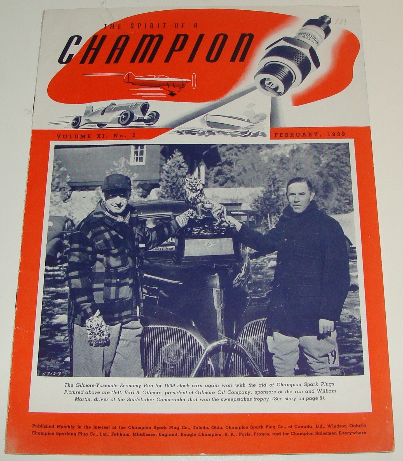 1939 Champion Spark Plug The Spirit of a Champion Monthly Magazine Company