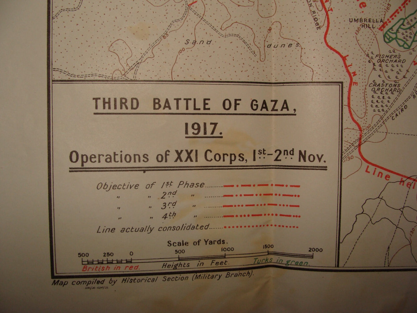 Palestine Israel Map Army Military WWI Turkish British Army Military GAZA