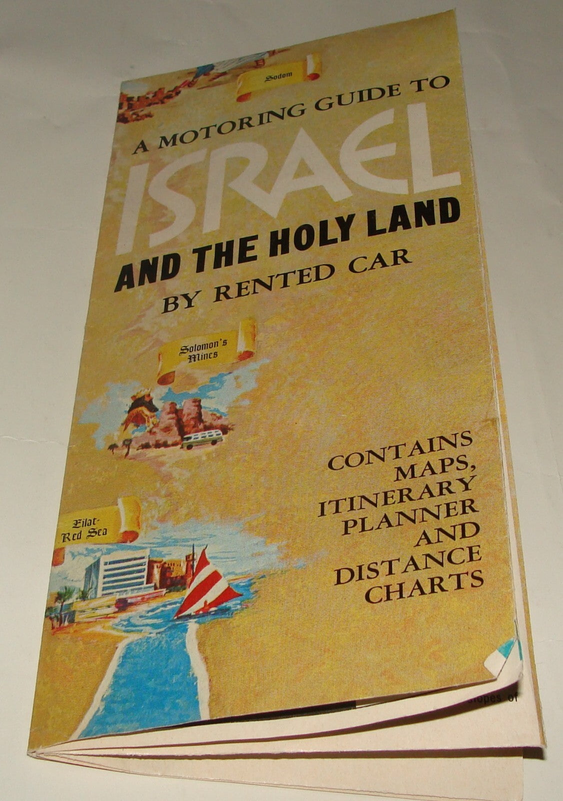 1967 ISRAEL Israeli Map Motor Route Guide POST SIX DAY WAR Hertz Made in USA
