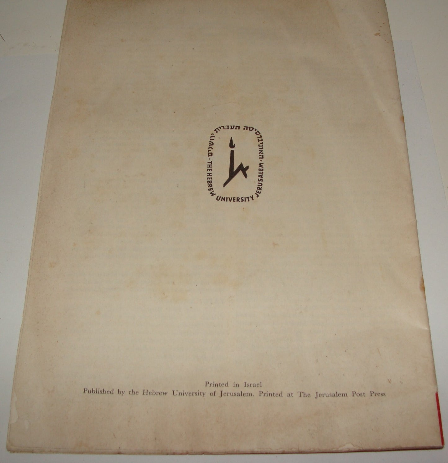 Booklet Jewish Israel Israeli Jerusalem Mount Scopus Hebrew University 1958