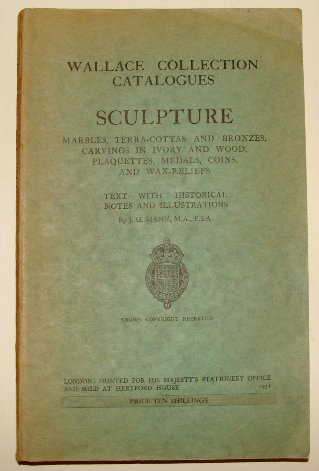 1931 Wallace Collection Catalogue Sculpture Book Marble Terra Cota Bronze Wood