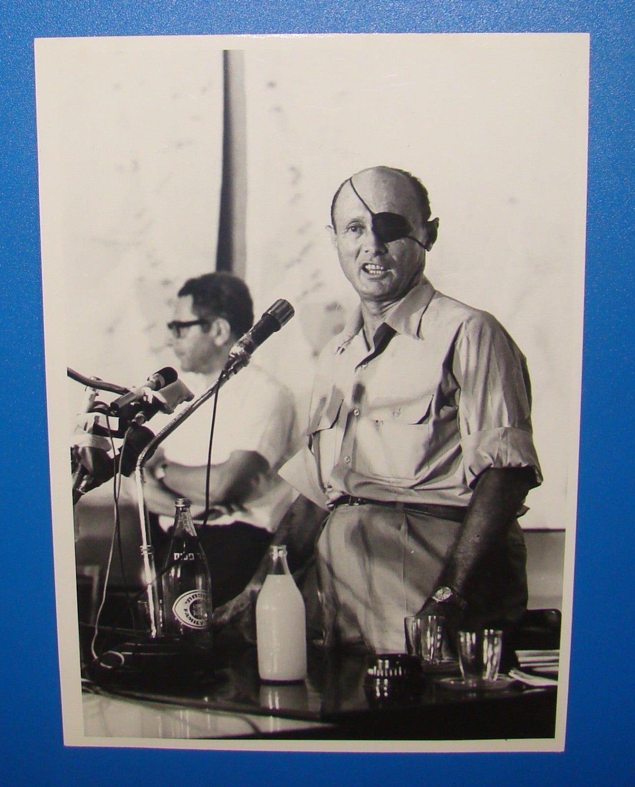 6.10.1973 Yom Kippur War 1st Day Moshe Dayan Press Conference GPO Photo 13X18