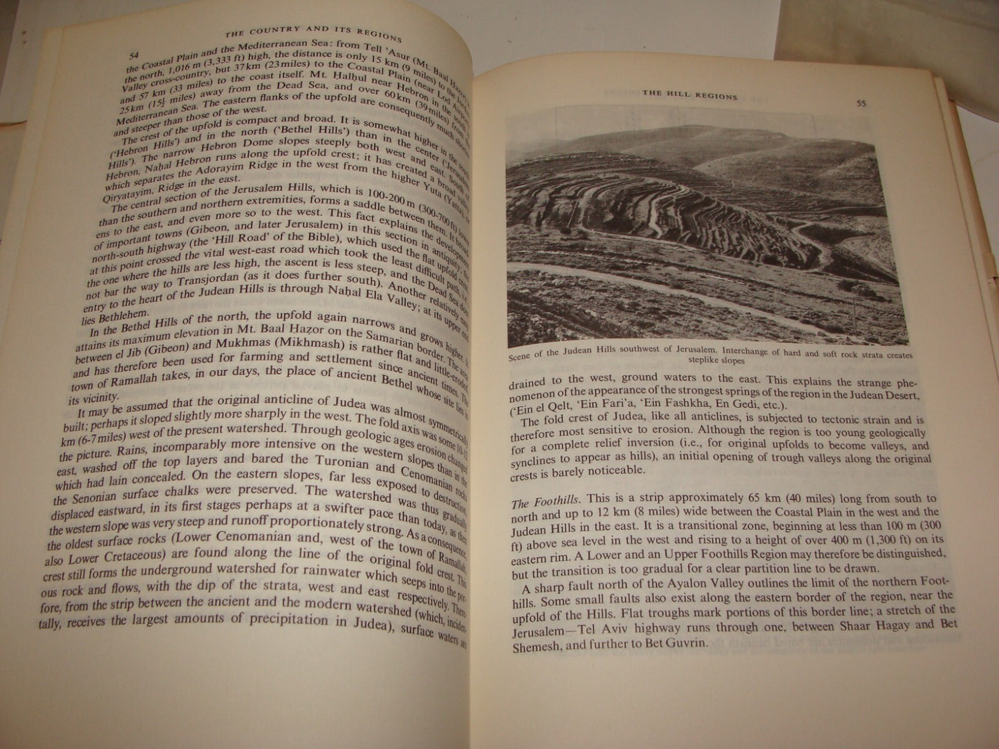 Jewish Judaica 1966 GEOGRAPHY OF ISRAEL Book + Map English Version