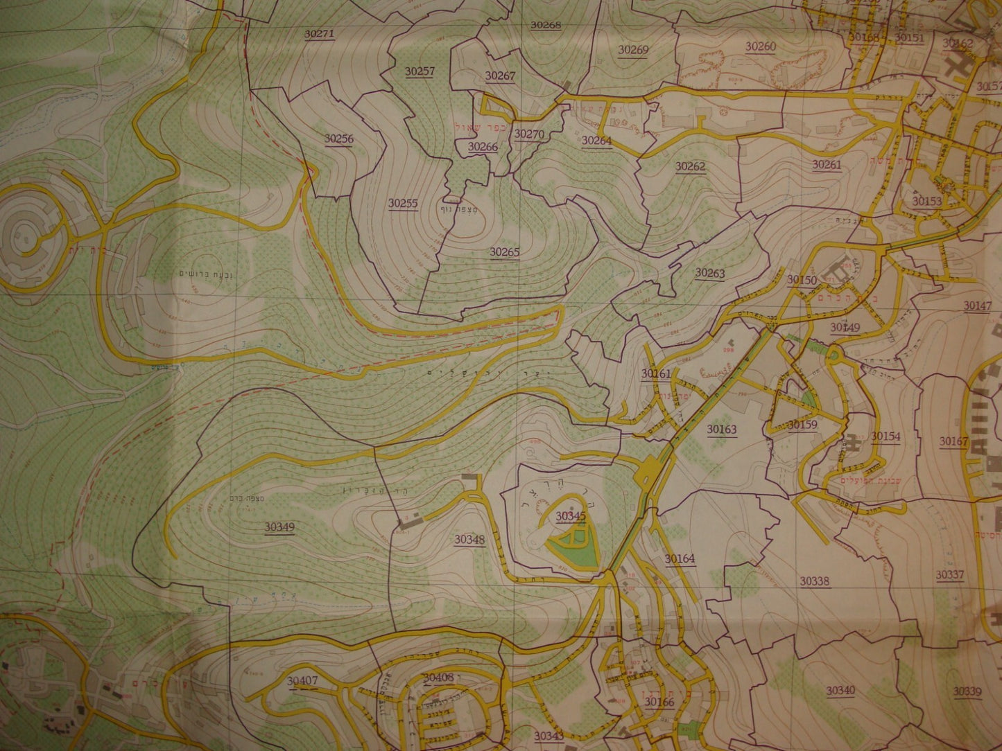 Jewish 1967 Pre Six Day War Israel Israeli JERUSALEM Map Green Line LARGE SIZE