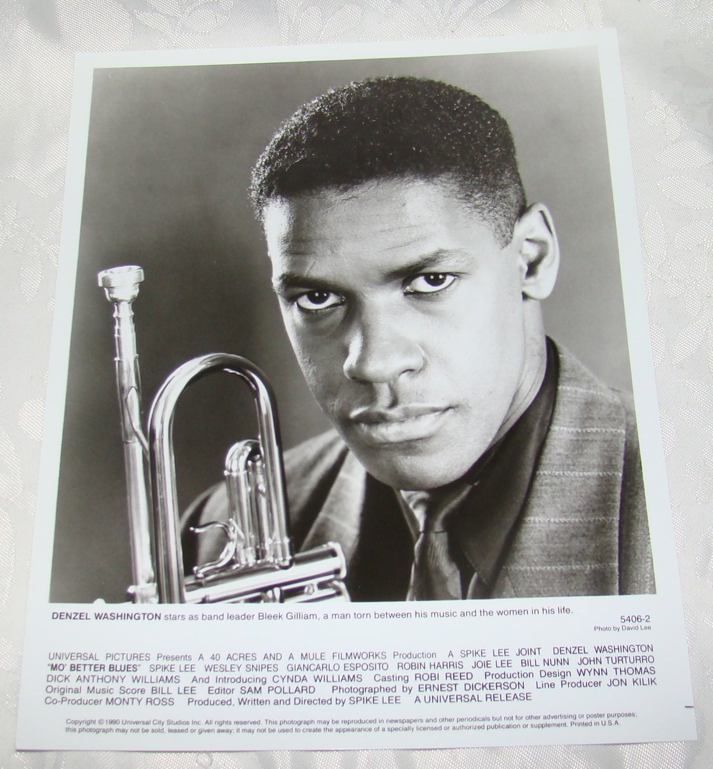 1990 Press Photo Denzel Washington Mo' Better Blues Film movie musical