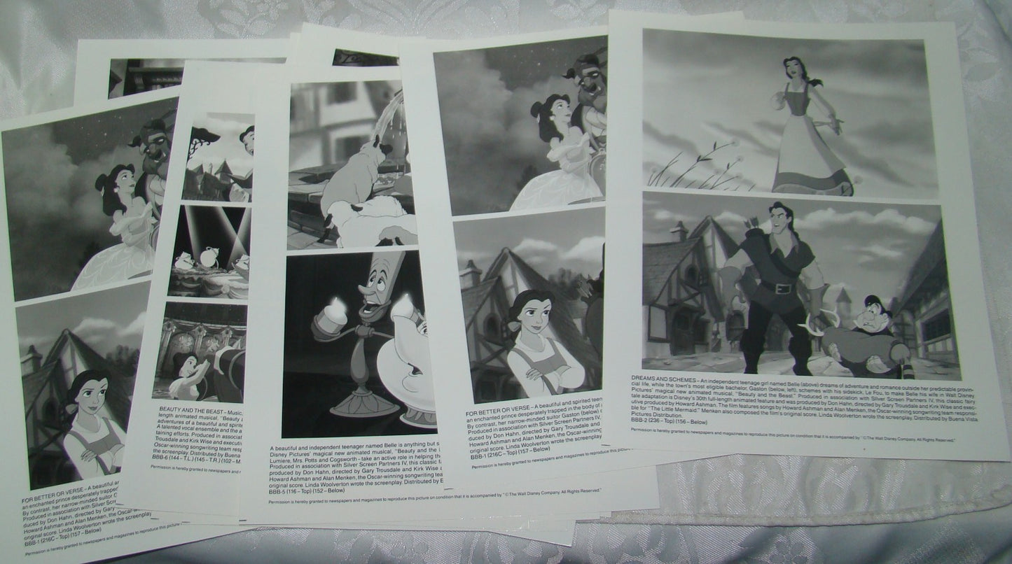 1991 Press Photo Beauty and the Beast Walt Disney Movie Film Lot x11