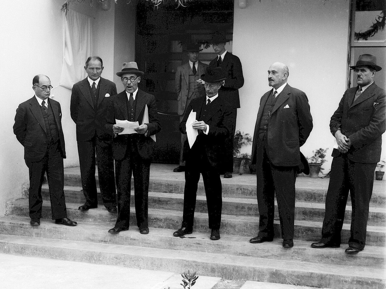 Poster Palestine Jewish Judaica 1935 Israel Weizmann High Commissioner Wauchope