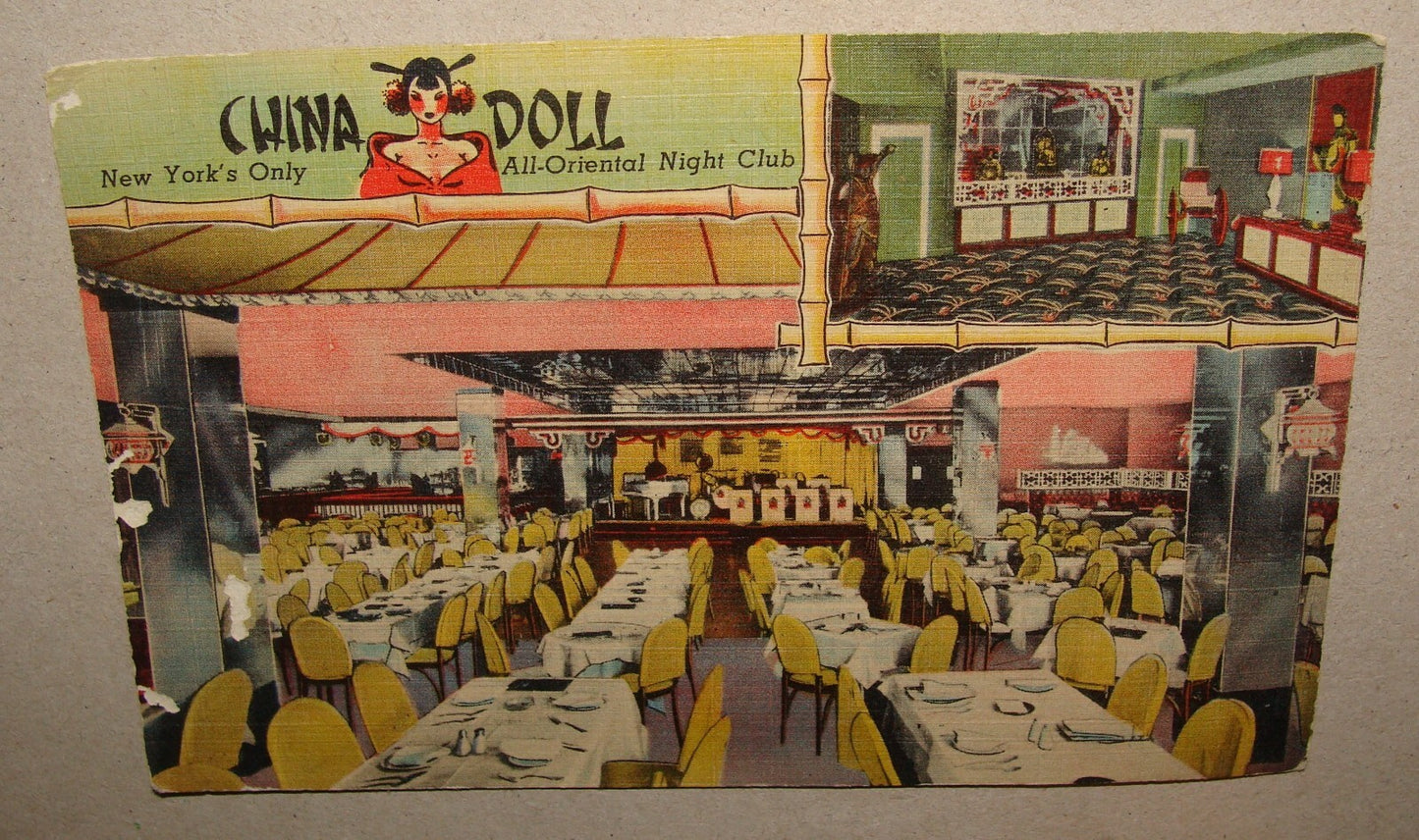 China Doll Oriental Night Club Postcard Restaurant American New York