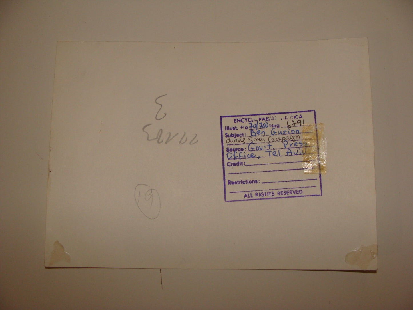 Pol Photo Print Israel Army 1956 Prime Minister DAVID BEN GURION Military RABIN