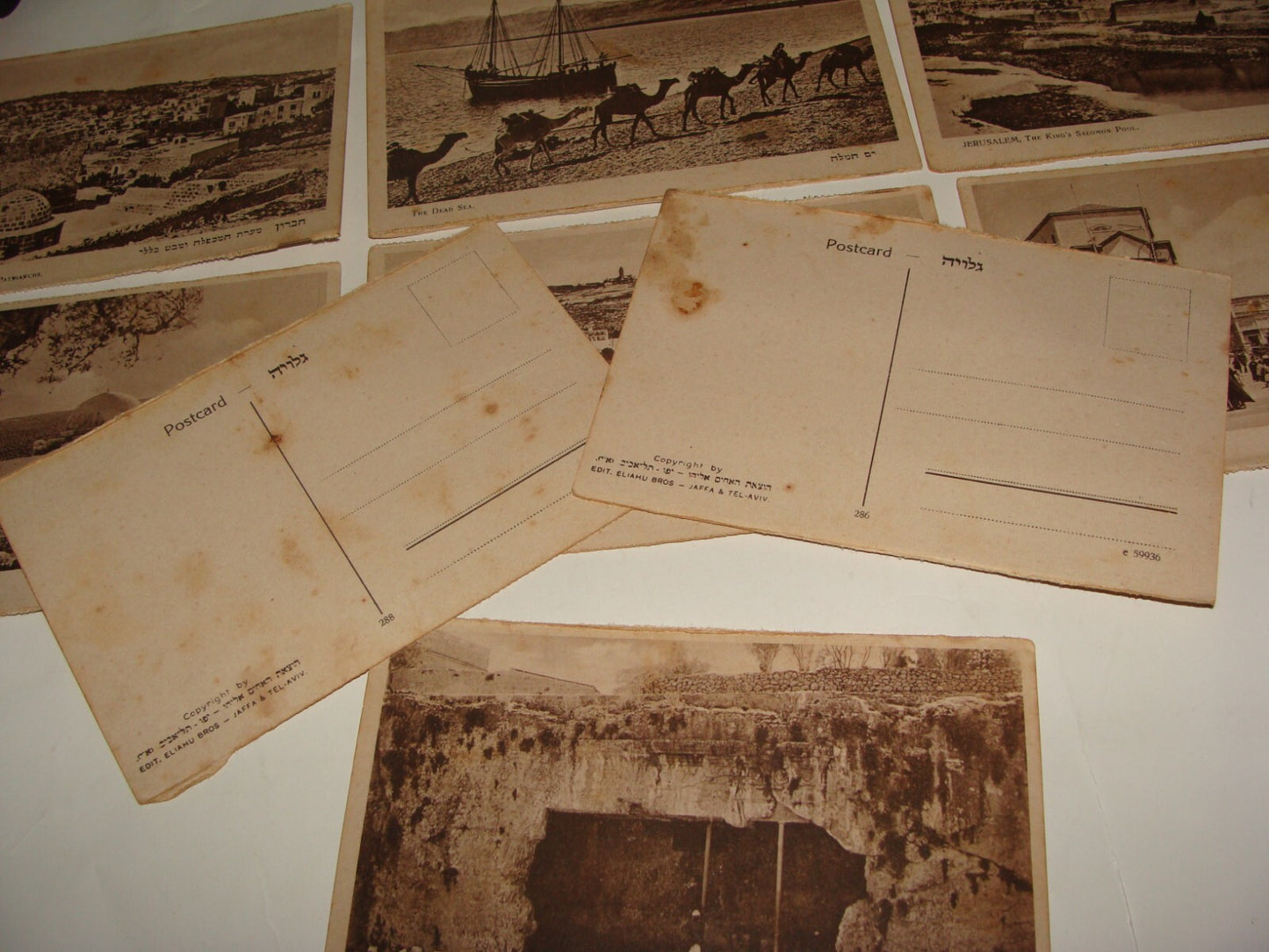 Photo Palestine Card Jewish Judaica 1920s Israel Postcard x9 Jerusalem Hebron