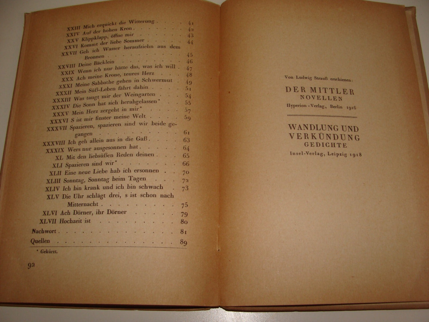 Germany Book Jewish Judaica 1920 German Poetry Poems Songs Book Ludwig Strauss